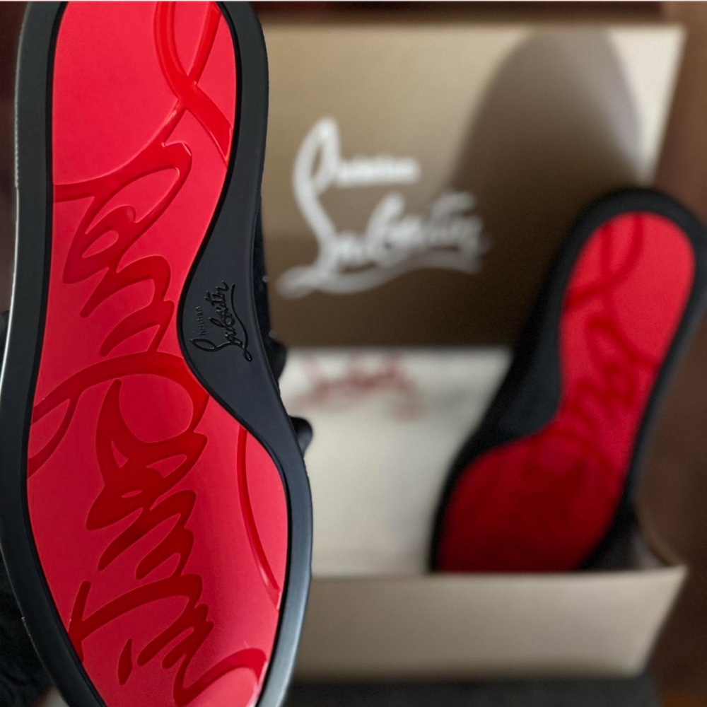 Christian Louboutin Black Sneakers with Signature Red Soles - Picture 2 of 4